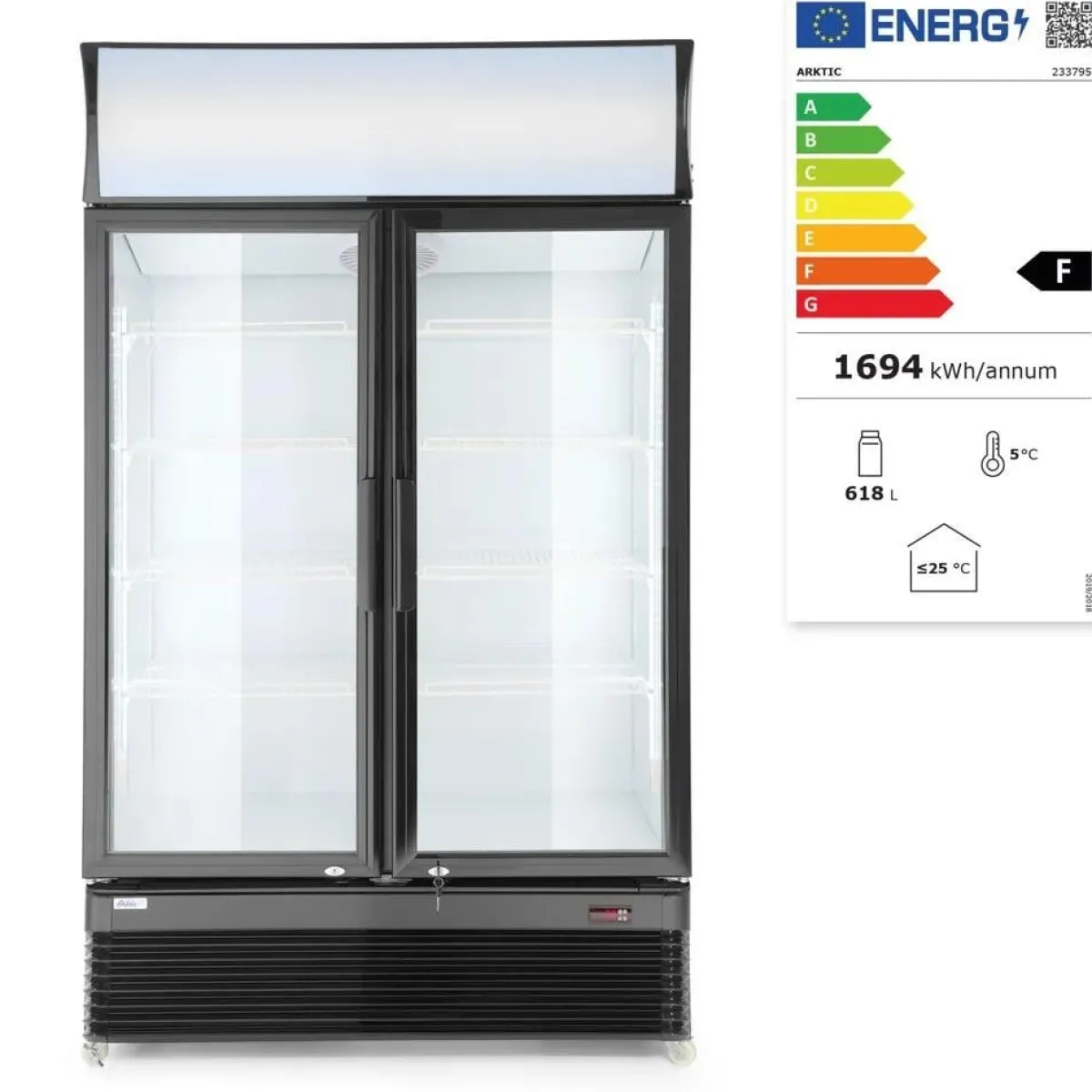 New Hendi Arktic Backbar koelkast met lichtbak dubbele deur