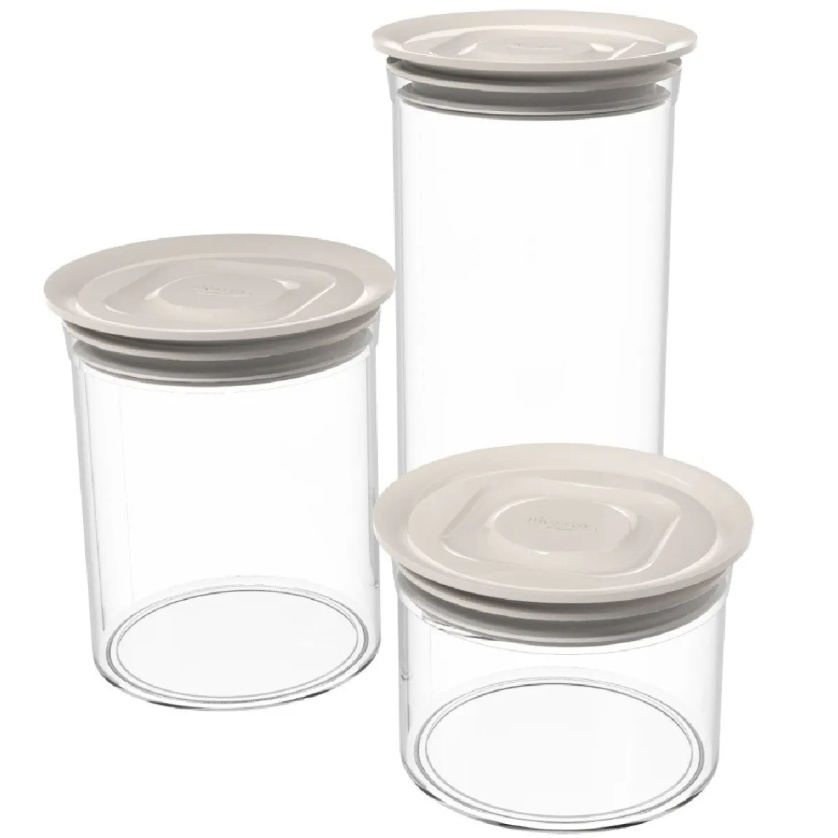 New Biesse Voorraadpot Rond Luchtdicht Grijs 1,75L
