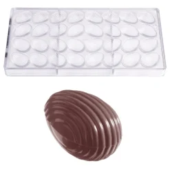 Chocolate World Bonbonvorm Gestreept Ei (32x) 32x22x11mm