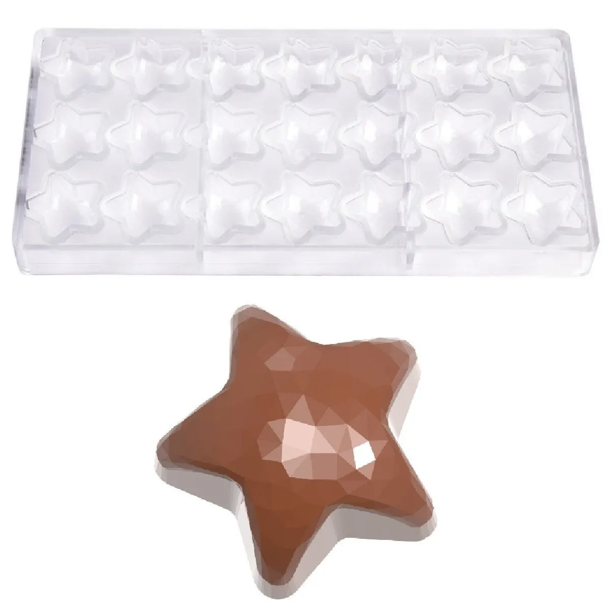 Chocolate World Bonbonvorm Ster Facet (21x) 35,5x17mm