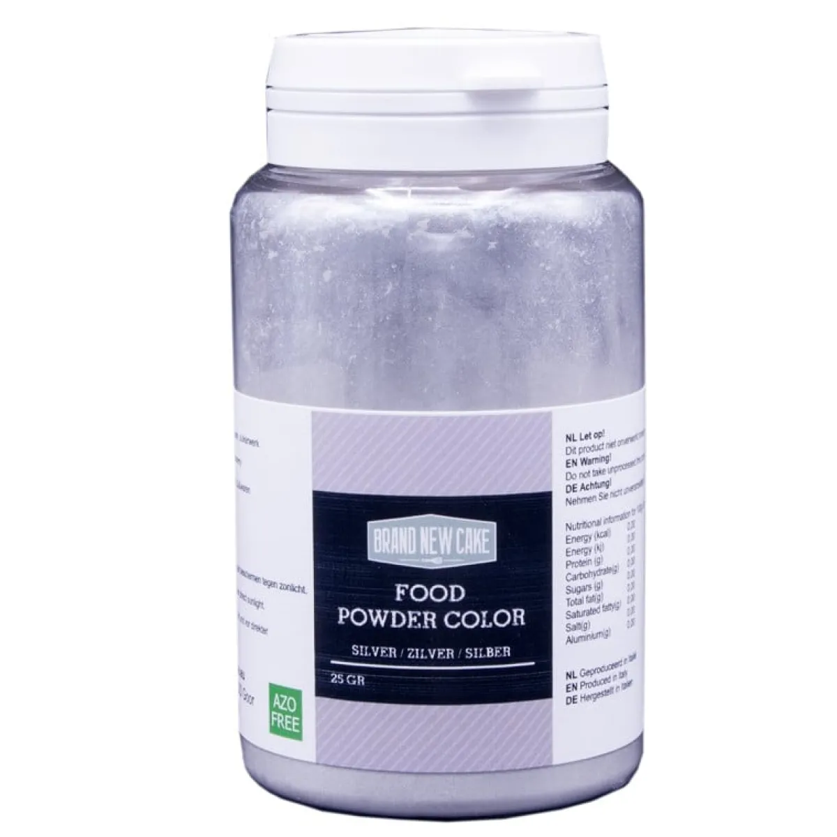 Outlet BrandNewCake Kleurpoeder Zilver 25g (vette massa)