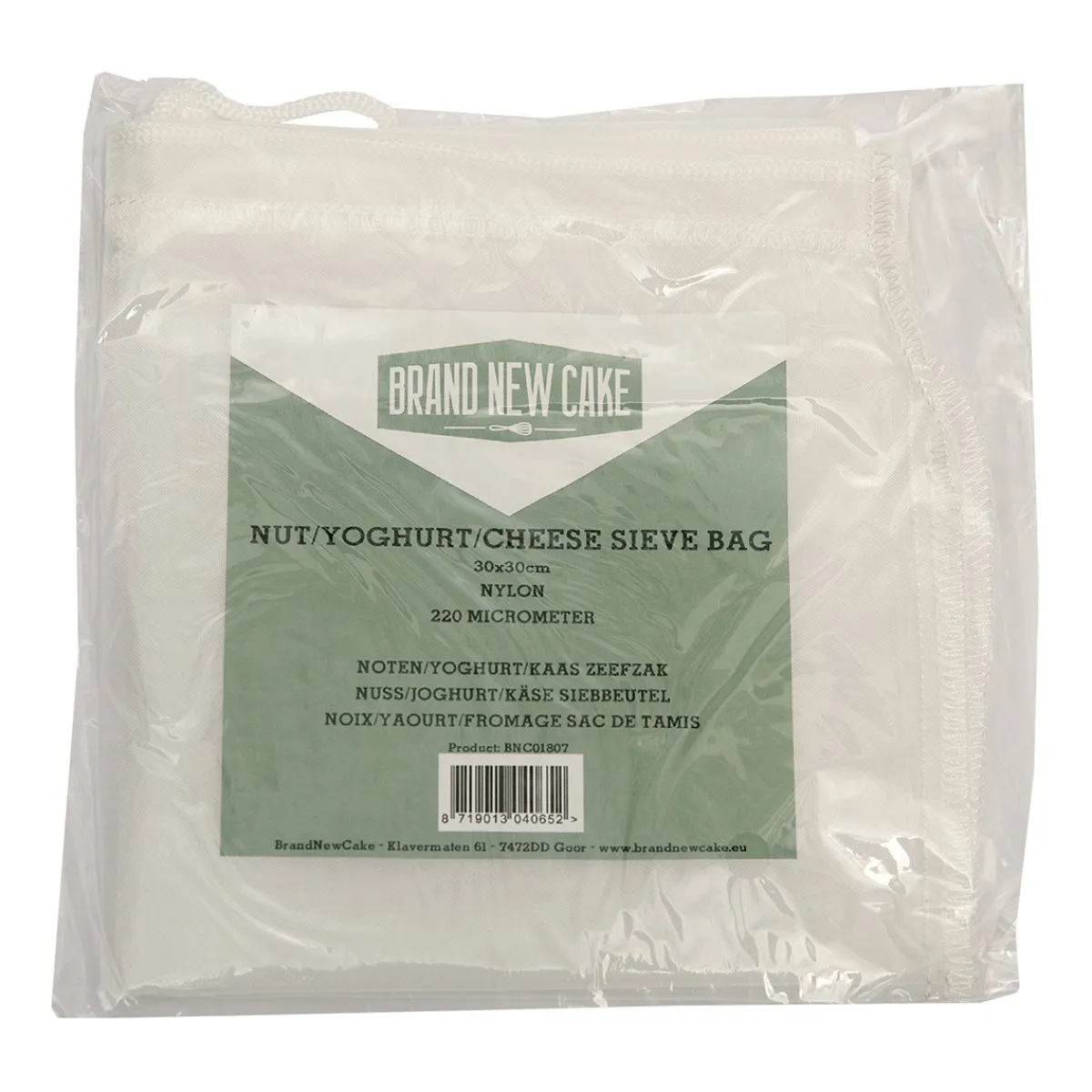 Online BrandNewCake Nylon Noten/Yoghurt/Kaas Zeefzak 30x30cm