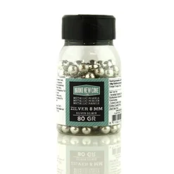 Best BrandNewCake Suikerparels Metallic Zilver 8mm 80gr.