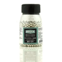 New BrandNewCake Suikerparels Metallic Zilver 4mm 80gr.