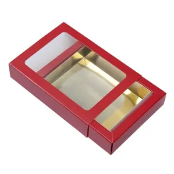 Best BrandNewCake Chocoladeletterdoos Klein GK1 Rood / Goud 26st