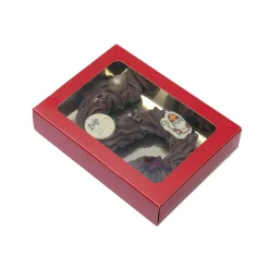 Best BrandNewCake Chocoladeletterdoos Klein GK1 Rood / Goud 26st