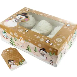New Culpitt Cupcake Doosje 6/12 Sneeuwpop (tray-venster) 20st.