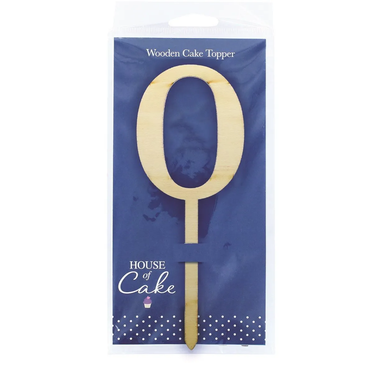 Outlet Culpitt Taarttopper Cijfer 0 Hout 61x183mm**