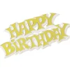 New Culpitt Taarttopper Happy Birthday Goud 7,5cm 50st.