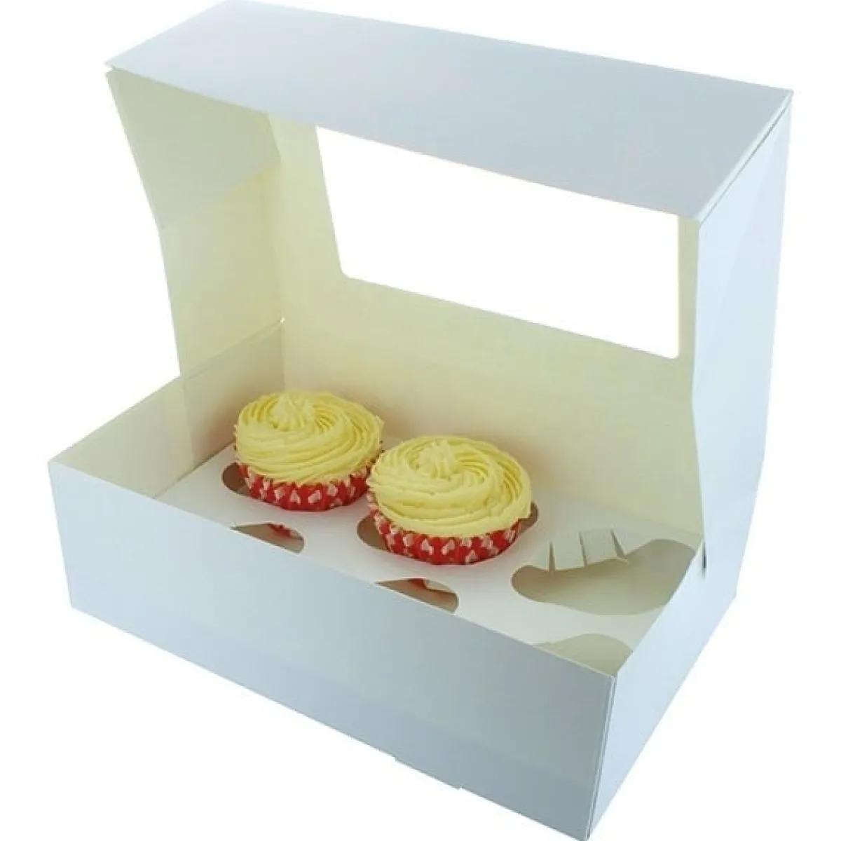 Outlet BrandNewCake Cupcake Doosje 6 / 12 MINI Wit (incl. tray-venster) 25st.