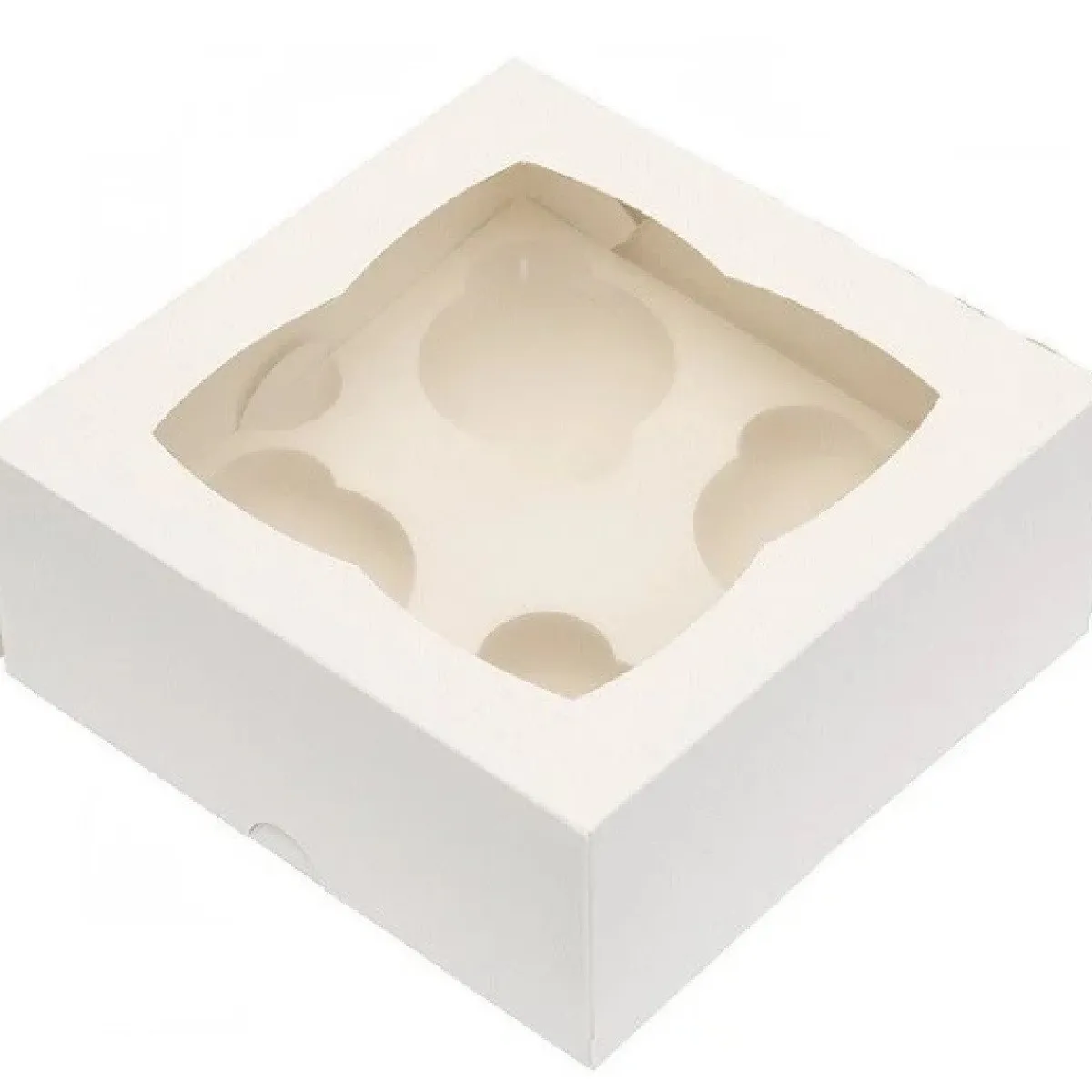 Outlet BrandNewCake Cupcake Doosje 4 Wit (incl. tray met venster) 25st.