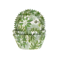 Online House of Marie Cupcake Vormpjes HoM Bladeren Groen 50x33mm. 50st.