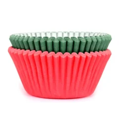 New House of Marie Cupcake Vormpjes HoM Effen Kerst Mix 50x33mm. 50st.