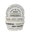 Discount House of Marie Cupcake Vormpjes HoM Merry Christmas Zwart/Goud 50x33mm 50st