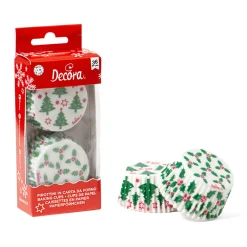 Online Decora Cupcake Vormpjes Kerstboom & Hulst Ø50x32(h) mm 36 stuks