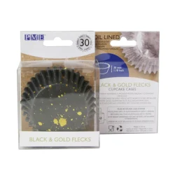 New PME Cupcake Vormpjes Zwart met Goud 30 stuks