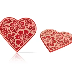 Dobla Chocoladedecoratie Lace Hart Rood / Wit (96 stuks)