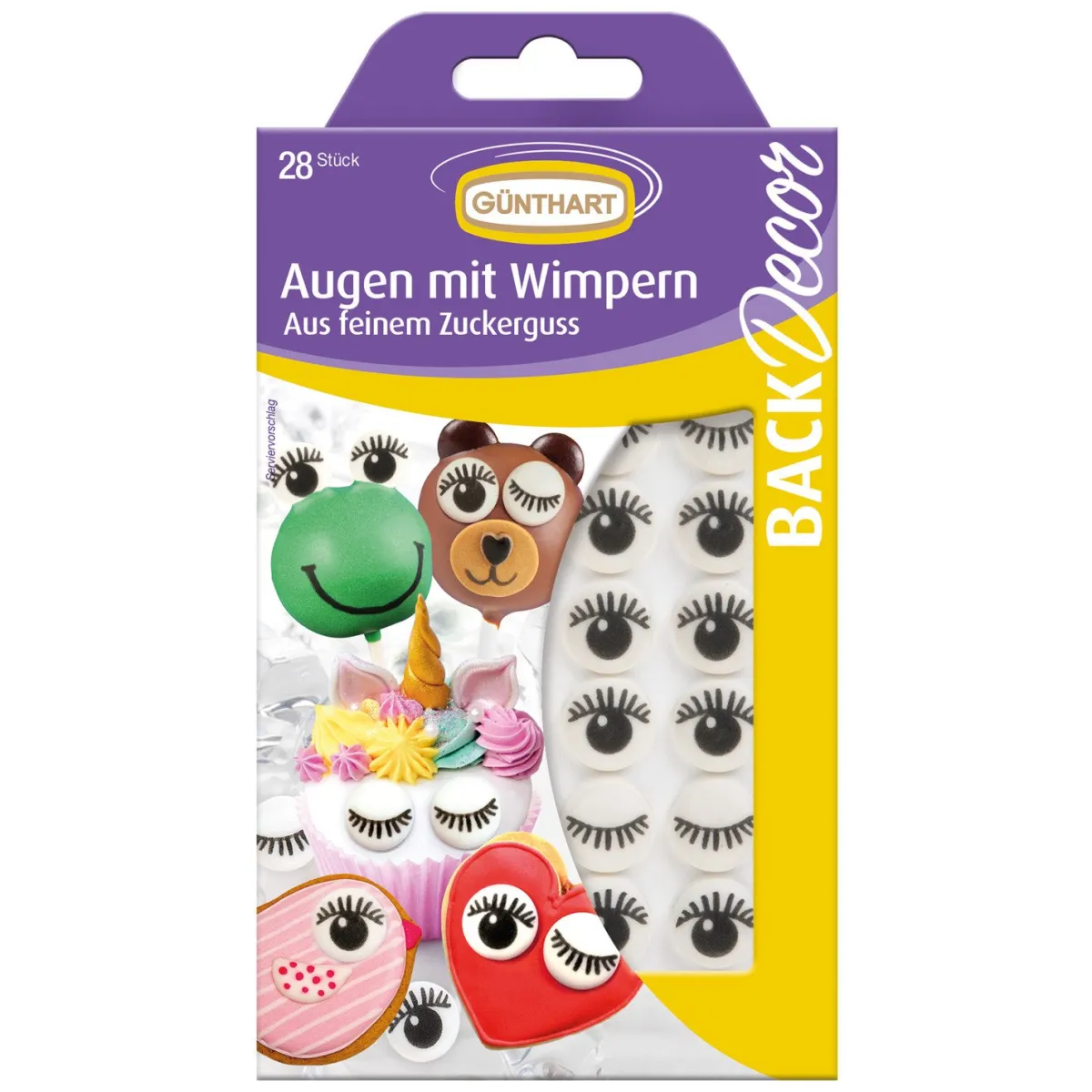New Günthart Suikerfiguren Oogjes met Wimpers 28st. (Ø17mm)