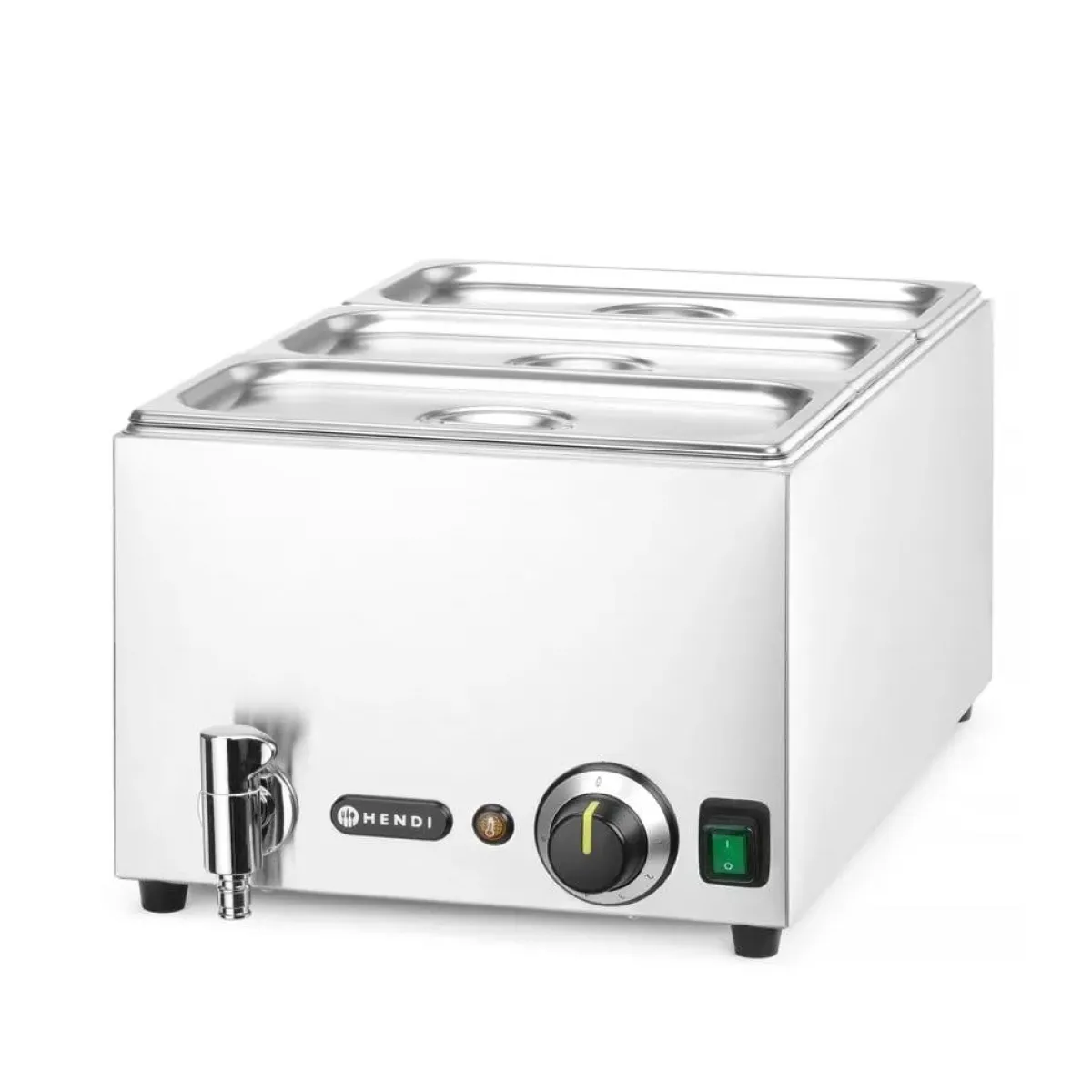 Hot Hendi Set: Bain-marie met afvoerkraan + 3x GN 1/3 en deksel