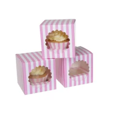 House of Marie HoM Cupcake Doosje 1 Circus (incl. tray met venster) 3st.