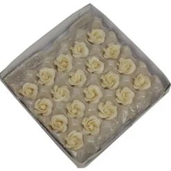 Clearance Overig Marsepein rozen 6 blads 40mm 20 stuks, Wit Luxe