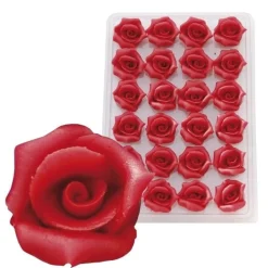 Sale Overig Marsepein Rozen Rood 6-blads 25mm (24 st.)