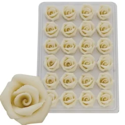 Sale Overig Marsepein Rozen Wit 6-blads 25mm (24 st.)
