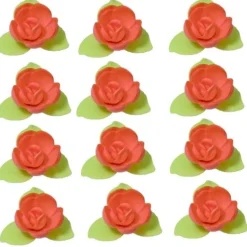 Overig Ouwel rozen met 3 groene blaadjes Rood, 81 stuks