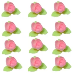 Clearance Overig Ouwel rozen met 3 groene blaadjes Roze, 81 stuks