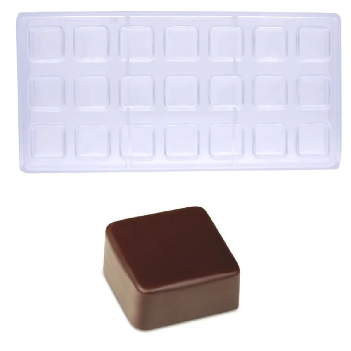 Discount Pavoni Bonbonvorm Vierkant Smooth (21x) 26x26mm