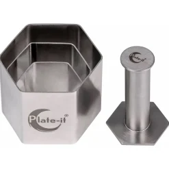 Outlet Plate-it Garneerringen Hexagon met Pusher Set/4