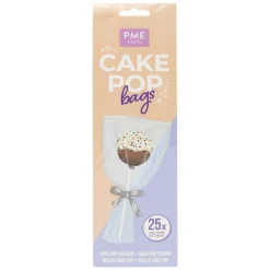 Online PME Cakepop zakjes met zilveren strikjes 25x7,6cm 25st.