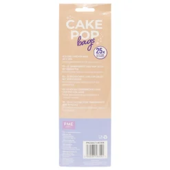 Online PME Cakepop zakjes met zilveren strikjes 25x7,6cm 25st.