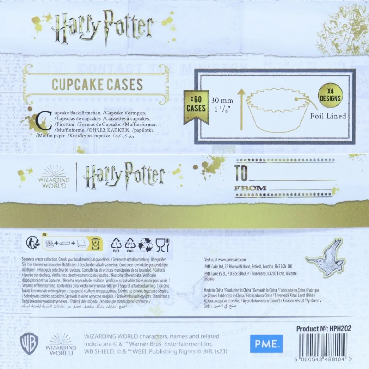 Best PME Harry Potter Huizen Cupcake Vormpjes Ø52mm 60st.