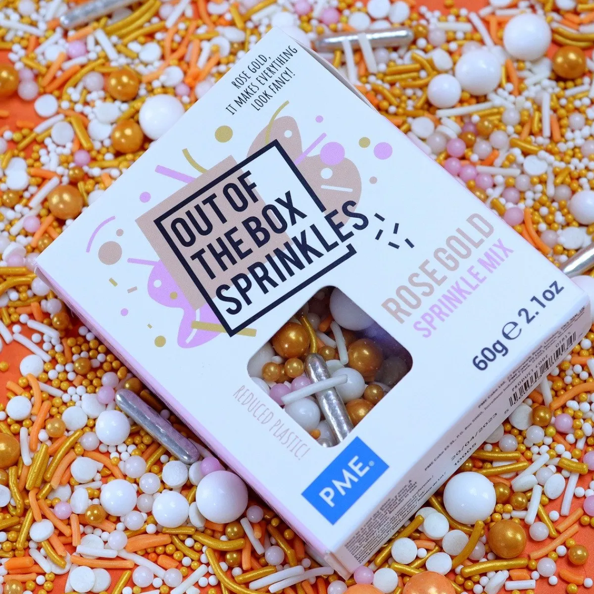 Sale PME Rose en Gouden Sprinkle Mix (Out of the Box) 60g