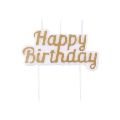 Discount PME Taartkaarsje Happy Birthday Goud