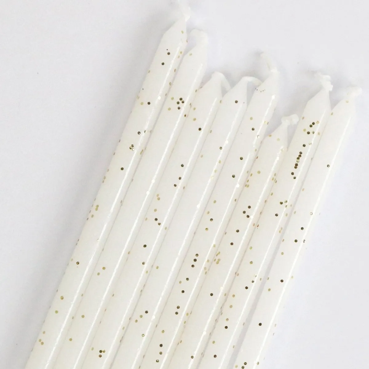 Clearance PME Taartkaarsjes Glitter Wit Extra Lang (15cm) Set/16
