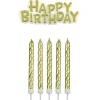 Clearance PME Taartkaarsjes Happy Birthday Goud set/17