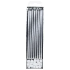 Clearance PME Taartkaarsjes Zilver Extra Lang (15cm) Set/16