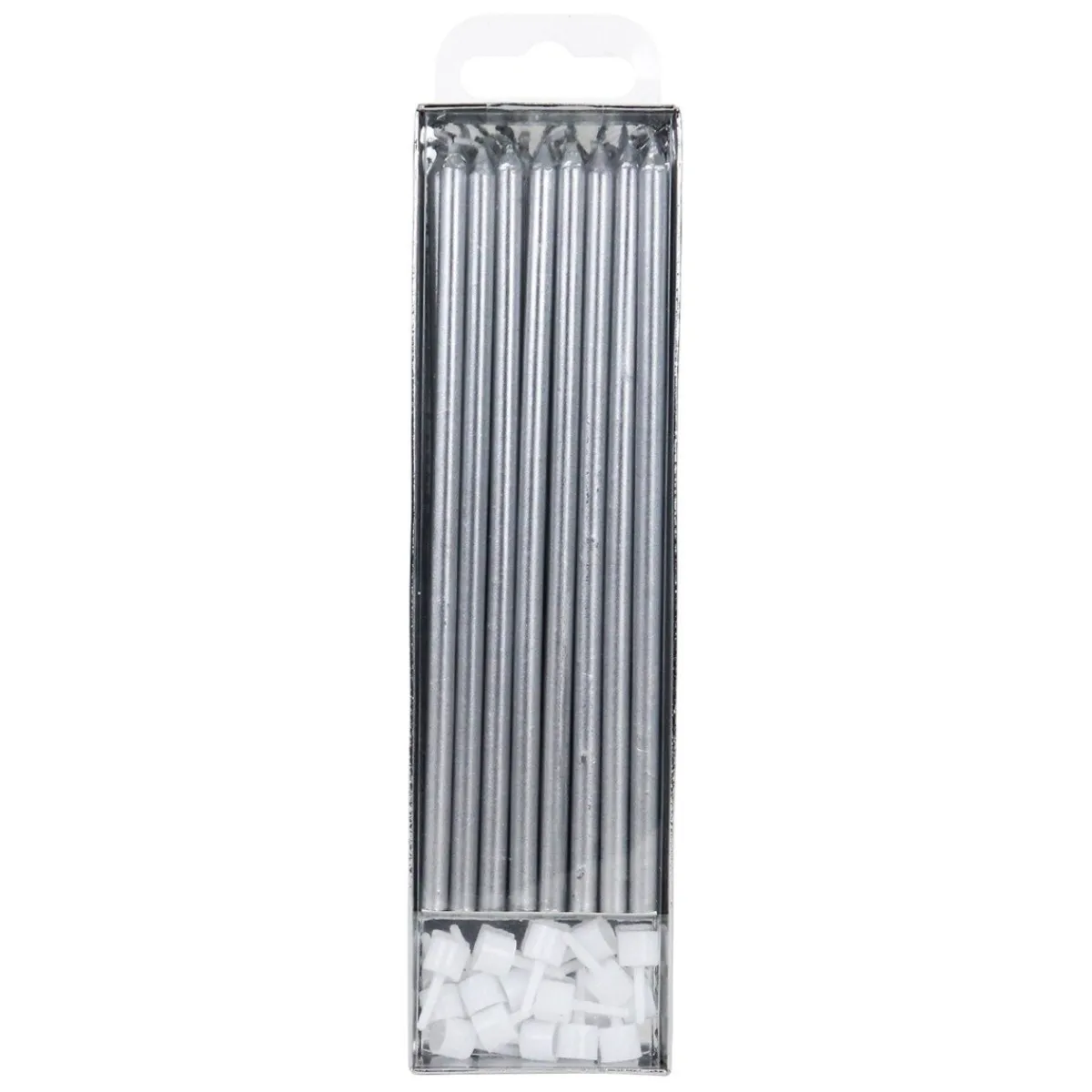 Clearance PME Taartkaarsjes Zilver Extra Lang (15cm) Set/16