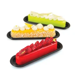New Silikomart Gebakschoteltje Eclair Zwart 14x3,2cm 100st.