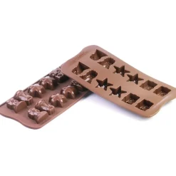 Silikomart Siliconen Bonbonvorm Kerst (12x) 3,4x3,4x1,9cm