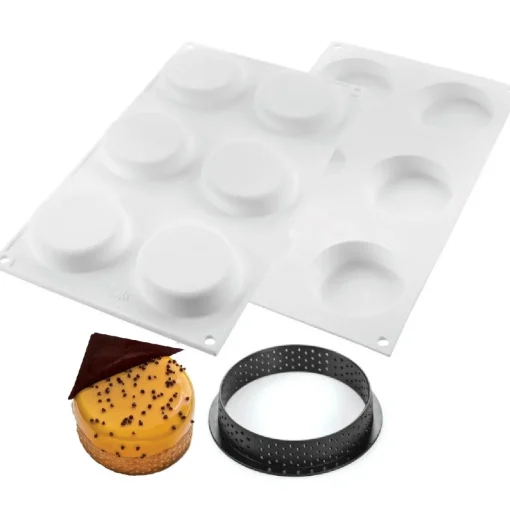 Sale Silikomart Siliconenvorm & Taartring Set Rond Ø7cm**