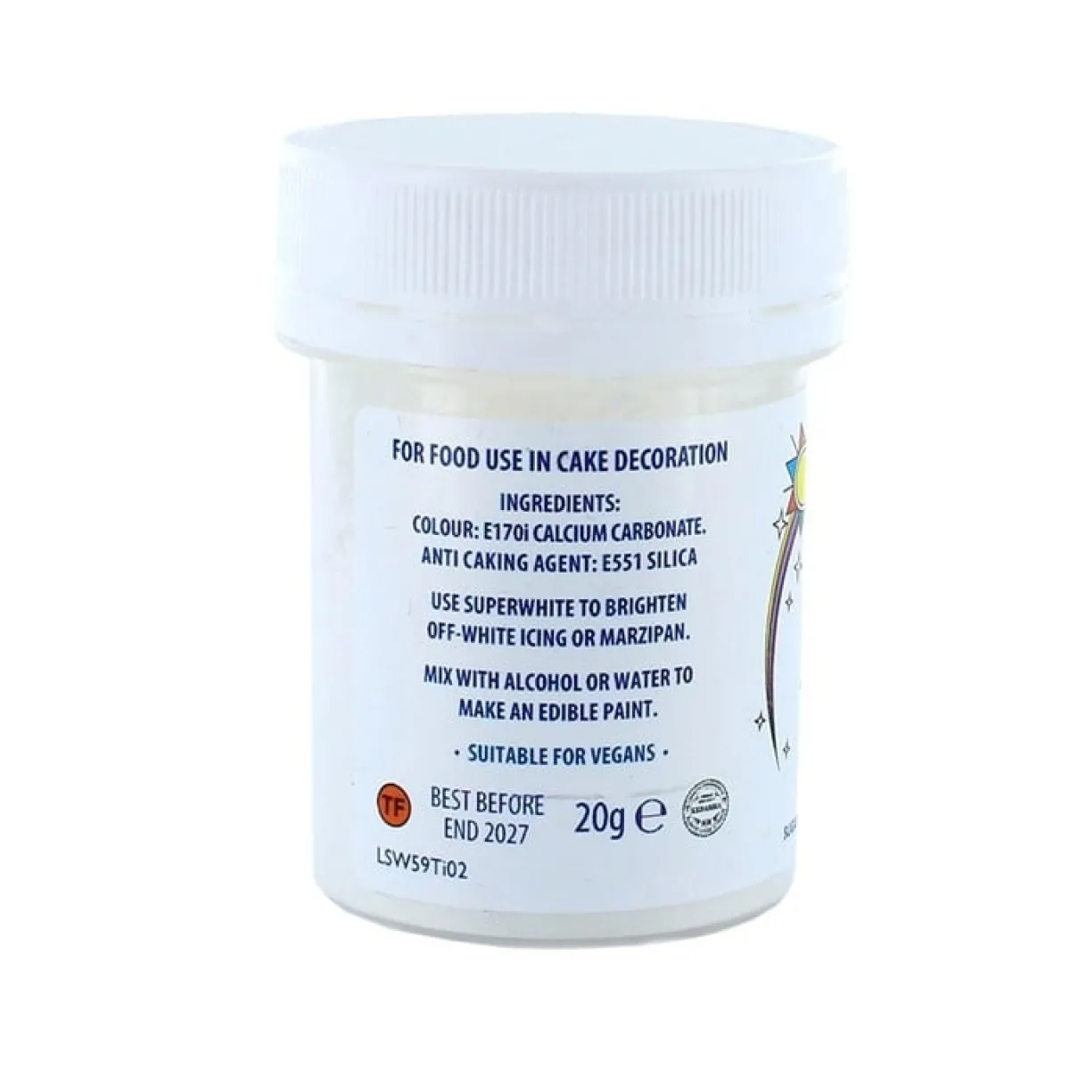 New Culpitt Sugarflair Superwhite Icing Whitener 20g