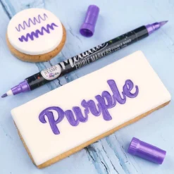 Best Sweet Stamp Stift Eetbare Inkt Dubbelzijdig Metallic Paars