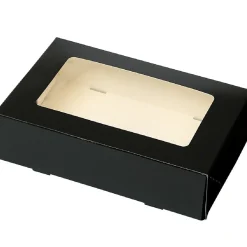 Discount BrandNewCake Taartdoos met venster 19x12,5x5cm. Zwart 50st