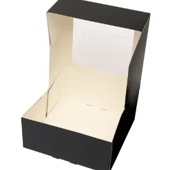 Hot BrandNewCake Taartdoos met venster 21x21x9cm. Zwart 3st