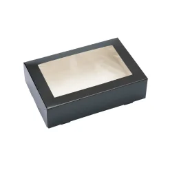 Overig Taartdoos met venster 19x12,5x5cm Zwart**