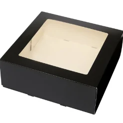 Online BrandNewCake Taartdoos met venster 26x26x9cm. Zwart 3st