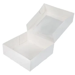 Online BrandNewCake Taartdoos met venster 26x26x9cm. Wit 3st